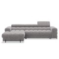 Canapé d'angle gauche convertible Cesto Velours Gris