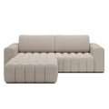 Canapé d'angle gauche convertible Clovis Bouclette Beige