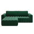 Canapé d'angle gauche convertible Clovis Velours Vert