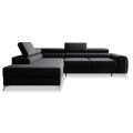 Canapé d'angle gauche convertible Isaac Velours Noir