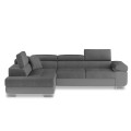 Canapé d'angle gauche convertible Marius Gris
