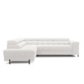 Canapé d'angle gauche convertible Strato Bouclette Blanc
