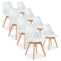 Lot de 8 chaises style scandinave Catherina Blanc 