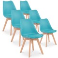 Lot de 6 chaises style scandinave Catherina Bleu Turquoise