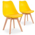 Lot de 2 chaises style scandinave Catherina Jaune