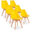 Lot de 6 chaises style scandinave Catherina Jaune