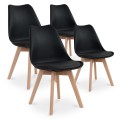 Lot de 4 chaises style scandinave Catherina Noir