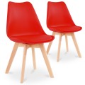Lot de 2 chaises style scandinave Catherina Rouge