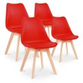 Lot de 4 chaises style scandinave Catherina Rouge