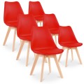 Lot de 6 chaises style scandinave Catherina Rouge