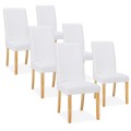 Lot de 6 chaises Rosie velours côtelé Blanc