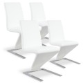 Lot de 4 chaises design Delano Blanc
