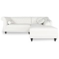 Canapé d'angle droit Empire Blanc style chesterfield