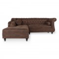 Canapé d'angle gauche Empire Vintage style Chesterfield