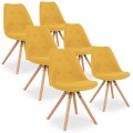 Lot de 6 chaises scandinaves Frida tissu Jaune