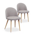 Lot de 2 chaises scandinaves Cecilia tissu Gris