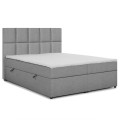 Lit coffre + matelas Eden 180cm tissu Gris