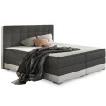 Lit coffre + matelas Aldo 180cm Gris et Blanc