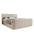 Lit coffre + matelas Napoli 180cm velours côtelé Beige