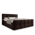 Lit coffre + matelas Volupto 180cm velours Marron