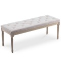 Banc capitonné Romane XL style Louis XVI tissu Beige