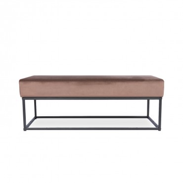 Banquette Clarisse velours marron pieds noirs