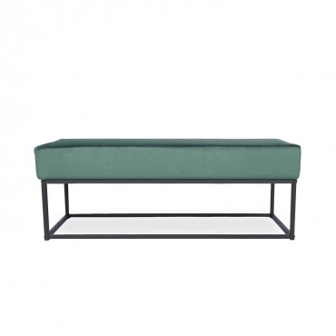 Banquette Clarisse velours vert pieds noirs