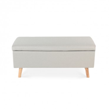 Banquette coffre de style scandinave Eline tissu beige