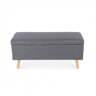 Banquette coffre de style scandinave Eline tissu gris foncé