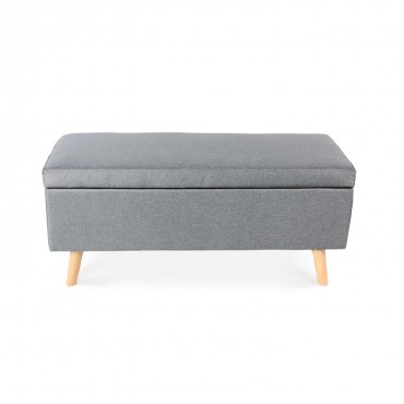 Banquette coffre de style scandinave Eline tissu gris