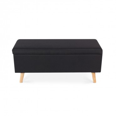 Banquette coffre de style scandinave Eline tissu noir