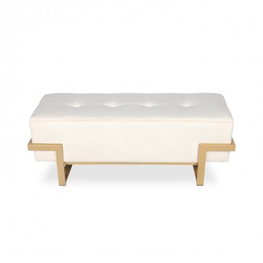 Banquette Selena Velours beige pieds or