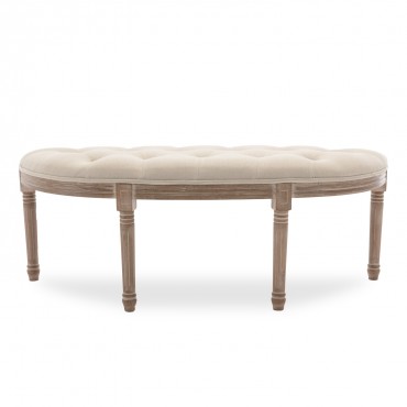Banquette Sixtine style Louis XVI tissu Beige