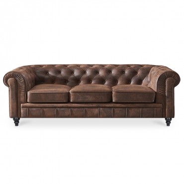 Canapé Chesterfield 3 Places Vintage