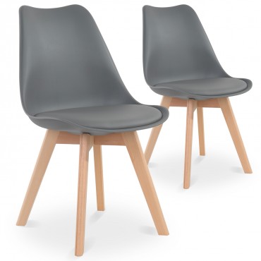 Lot de 2 chaises style scandinave Catherina Gris