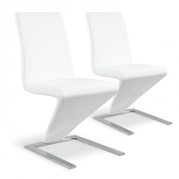 Lot de 2 chaises design Delano Blanc