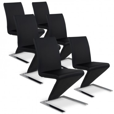 Lot de 6 chaises design Delano Noir