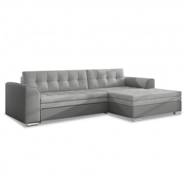 Canapé d'angle droit convertible Lima Gris