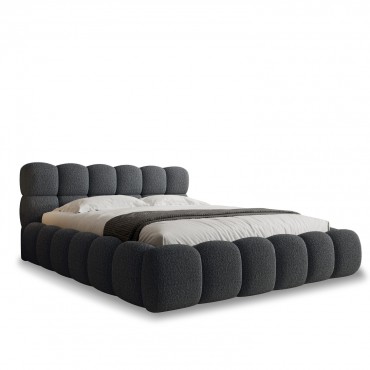 Lit coffre Tomaso 140cm Bouclette Gris foncé