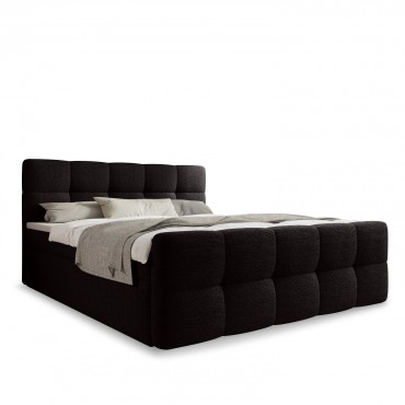 Lit coffre + matelas Volupto 180cm Bouclette Noir