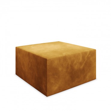 Pouf Carré XL Soren Velours Jaune Moutarde