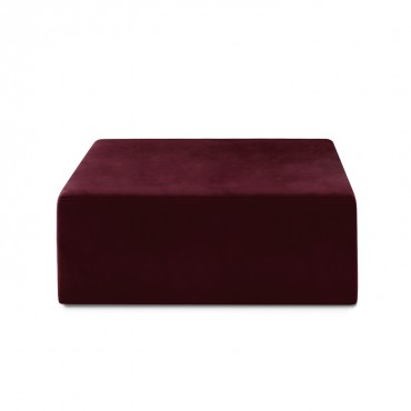 Pouf Carré XL Soren Velours Rouge