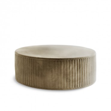 Pouf Rond XL Fabio Velours Taupe