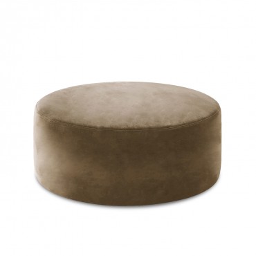 Pouf Rond XL Marki Velours Taupe