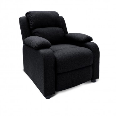 Fauteuil relax Riga tissu Noir