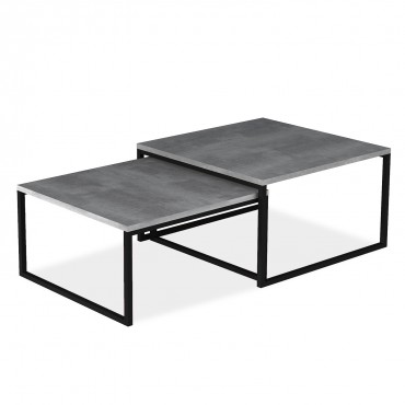 Table basse relevable Philadelphia Noir Carbone