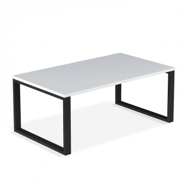 Table basse de style industriel Ava Blanc mat