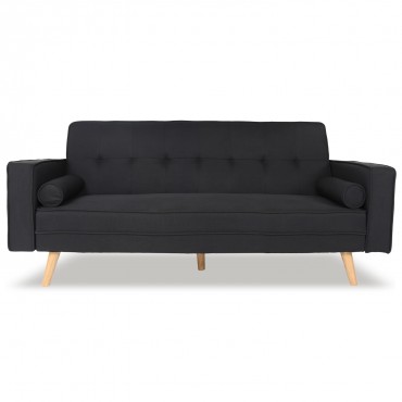 Canapé convertible scandinave Tao Tissu Noir