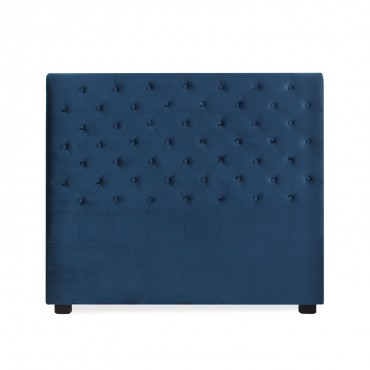 Tête de lit capitonnée Constance 140cm Velours Bleu Foncé