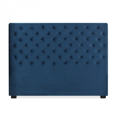 Tête de lit capitonnée Constance 160cm Velours Bleu Foncé